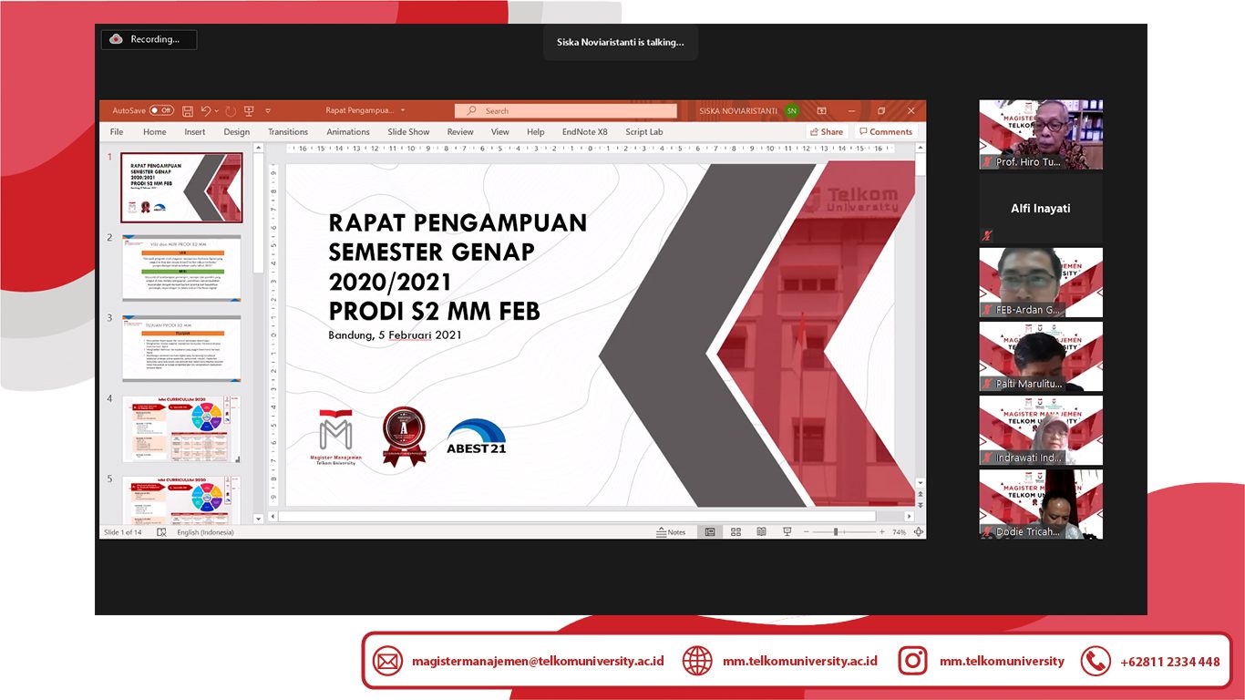 Rapat Pengampuan Dosen Semester Genap TA 2020/2021 Prodi S2 Magister Manajemen