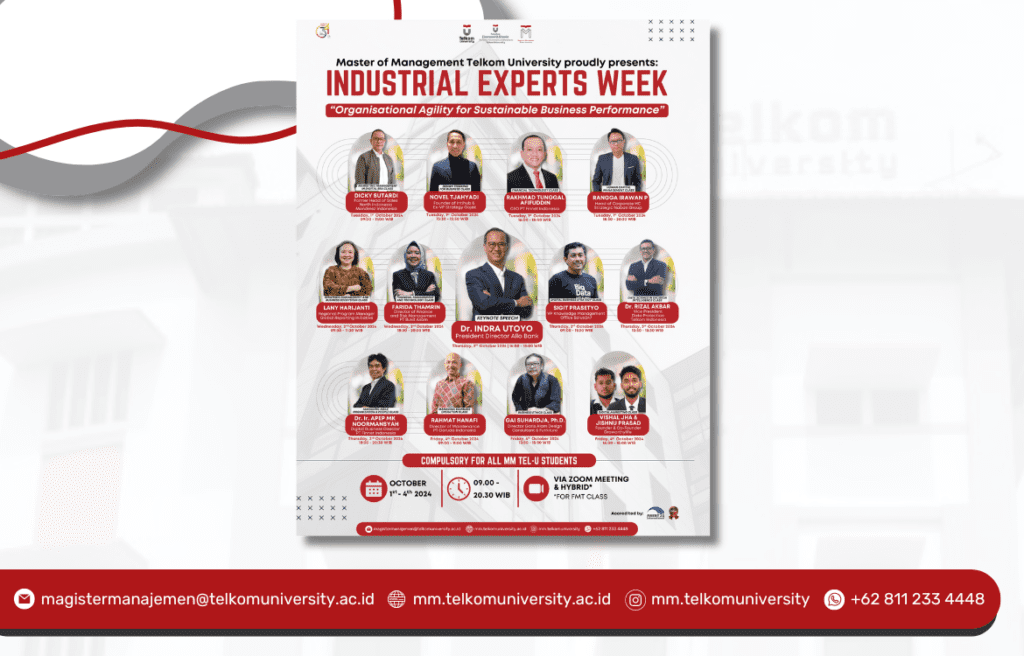 Magister Manajemen Telkom University Gelar Industrial Experts Week di Semester Ganjil Tahun Ini, Berlangsung 1-4 Oktober 2024